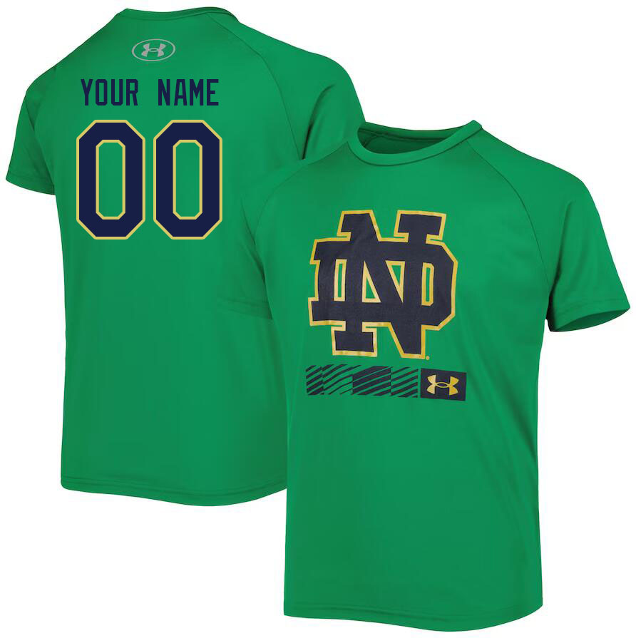 Custom Notre Dame Fighting Irish Name And Number College Tshirt-Green - Click Image to Close